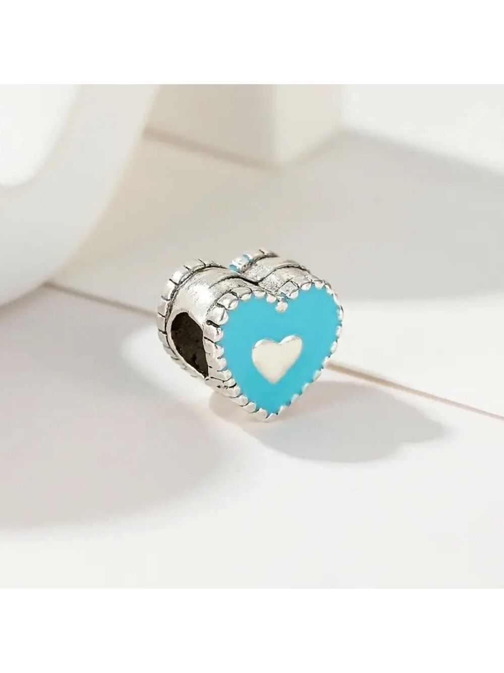 Sterling Silver Heart Bracelet Charm - Picture 2 of 2